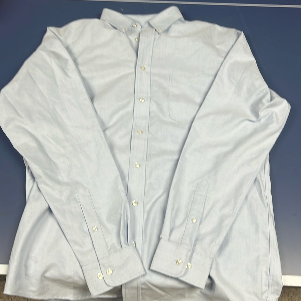 Lands’ End extra large, tall, blue, button-down shirt, school uniform